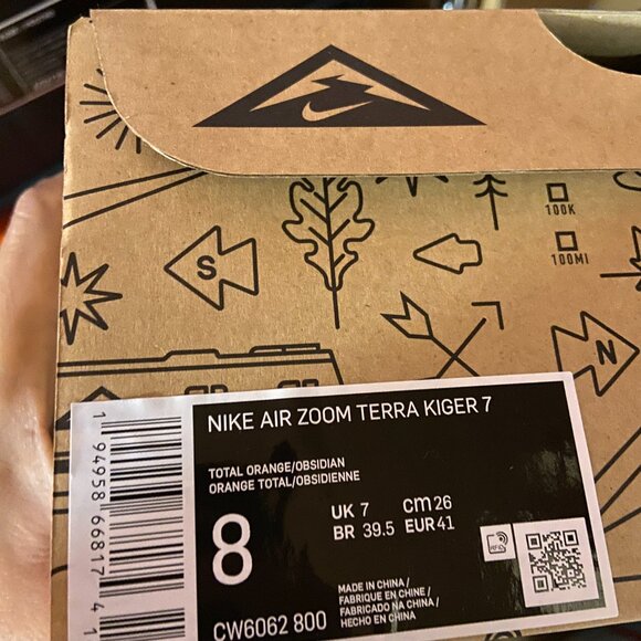 Nike Air Zoom Terra Kiger 7 Hiking Shoes Total Orange CW6062-800 Men Sz NEW - Picture 15 of 15